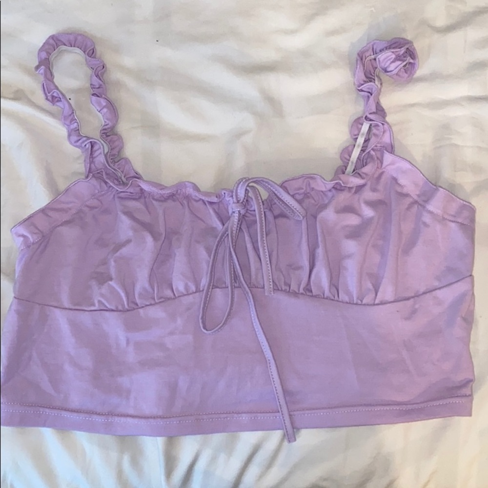 purple crop top tank top
